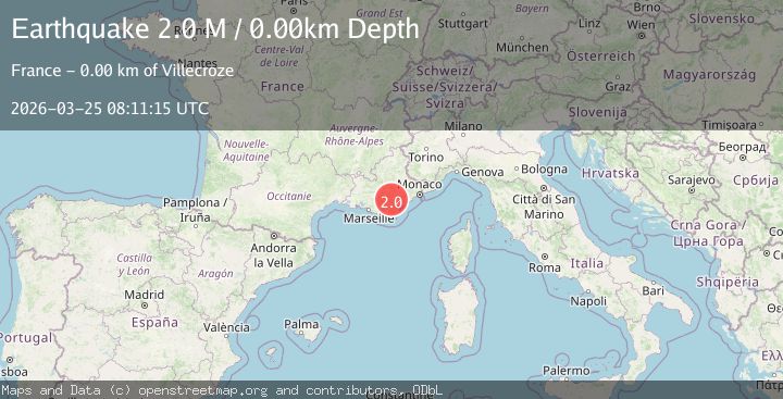 Map of near the south coast of France