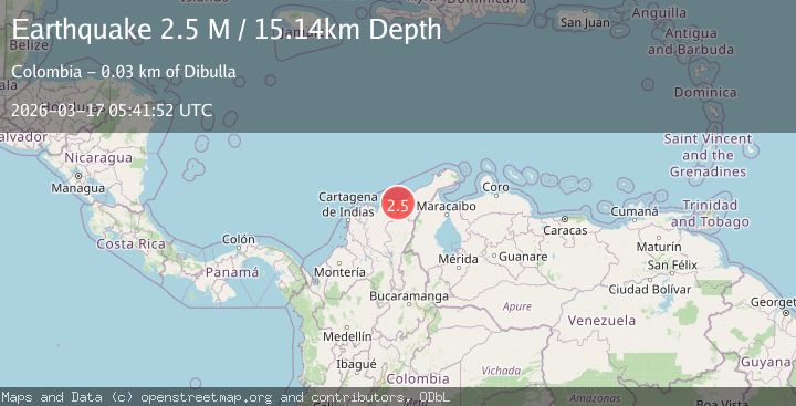 Map of near the north coast of Colombia