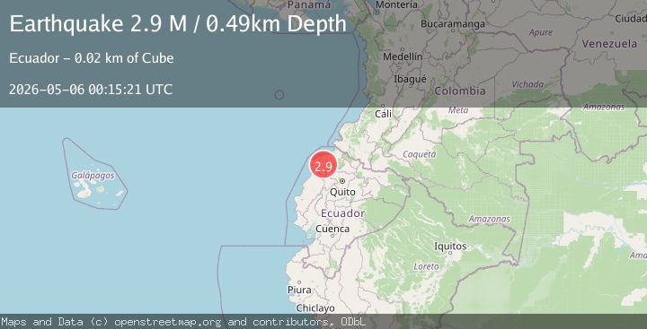 Map of near the coast of Ecuador