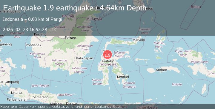 Map of Sulawesi, Indonesia