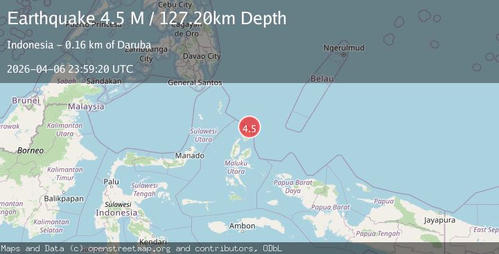 Map of Halmahera, Indonesia