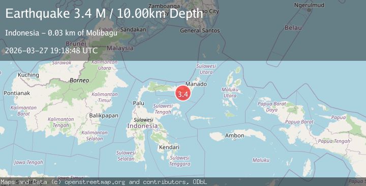Map of Minahasa, Sulawesi, Indonesia