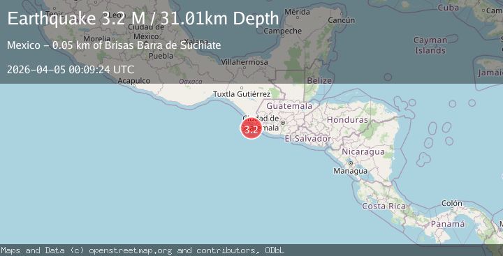 Map of offshore Chiapas, Mexico