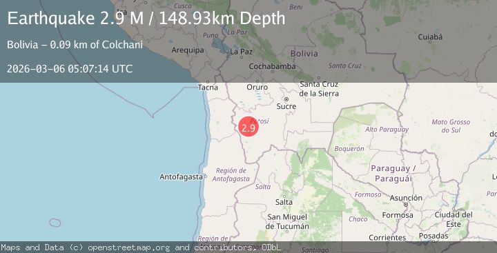 Map of Potosi, Bolivia