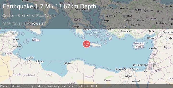 Map of Offshore Crete, Greece
