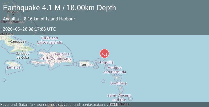 Map of north of Anguilla, Leeward Islands