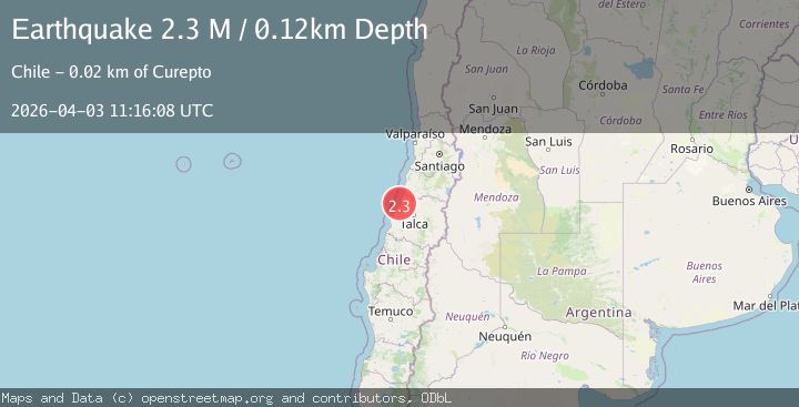 Map of offshore Maule, Chile