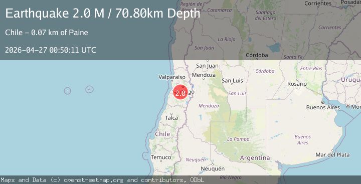 Map of Region Metropolitana, Chile