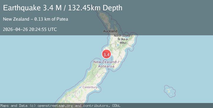 Map of North Island of New Zealand