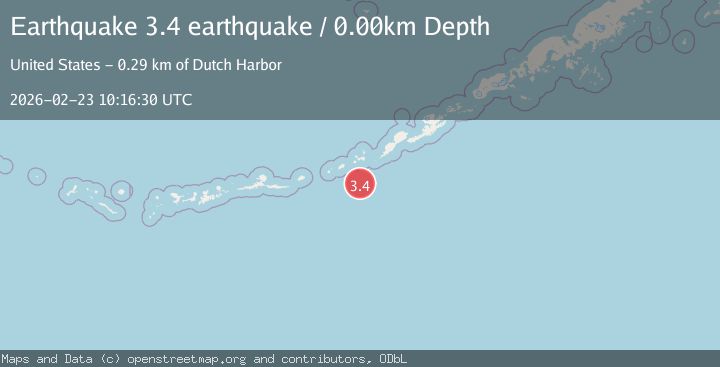 Map of Fox Islands, Aleutian Islands, Alaska
