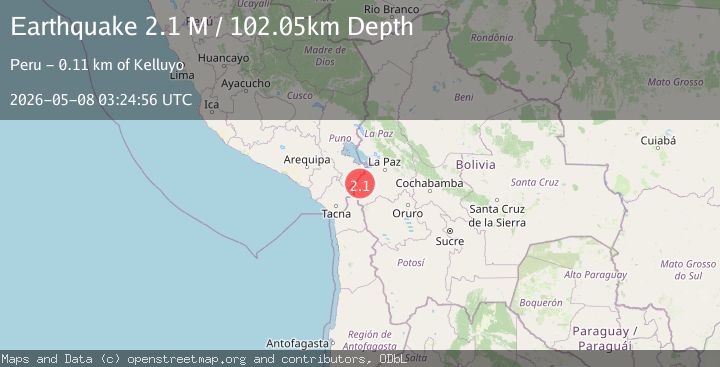 Map of Peru-Bolivia border region