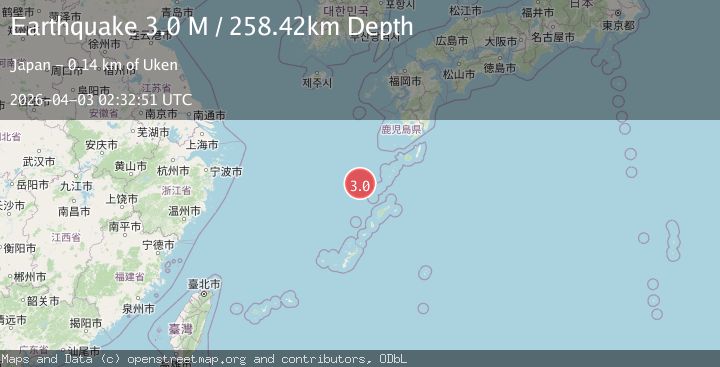 Map of northwest of the Ryukyu Islands, Japan