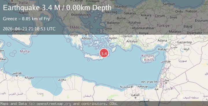 Map of Offshore Crete, Greece