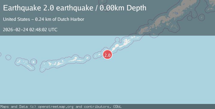 Map of Fox Islands, Aleutian Islands, Alaska
