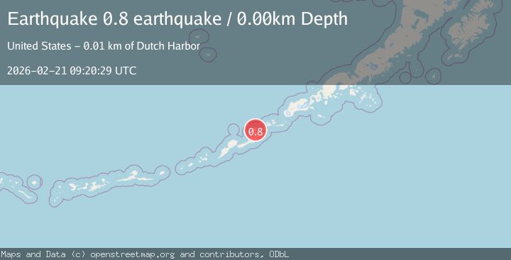 Map of Fox Islands, Aleutian Islands, Alaska
