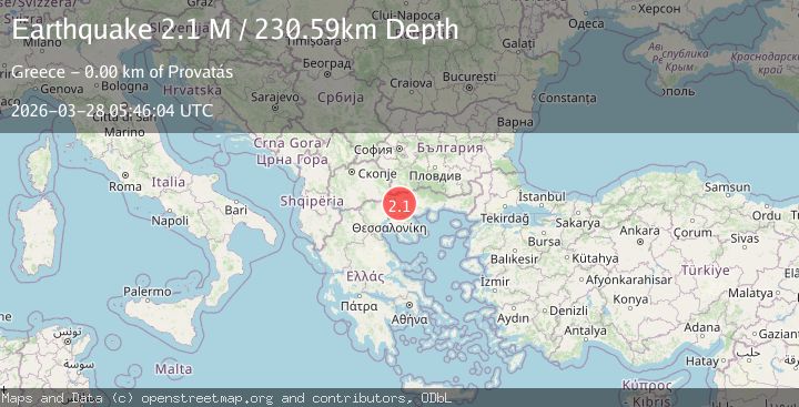 Map of Greece-Bulgaria border region