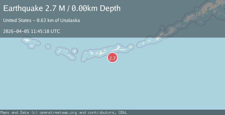 Map of Andreanof Islands, Aleutian Islands, Alaska