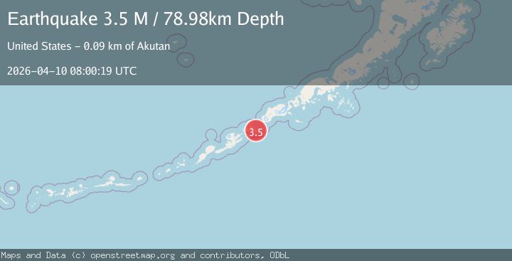 Map of Fox Islands, Aleutian Islands, Alaska