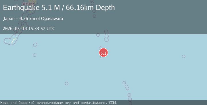 Map of Volcano Islands, Japan region
