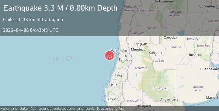 Map of off the coast of Valparaiso, Chile