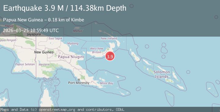 Map of New Britain region, Papua New Guinea