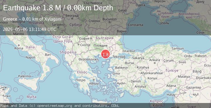 Map of East Macedonia and Thrace Region, Greece