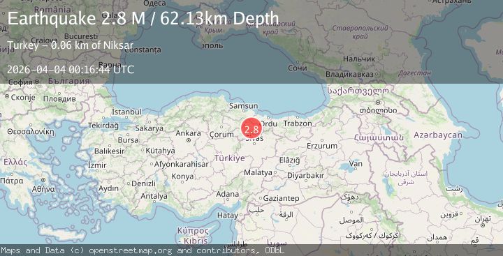 Map of Black Sea Region, Turkey