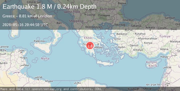 Map of Peloponnese Region, Greece