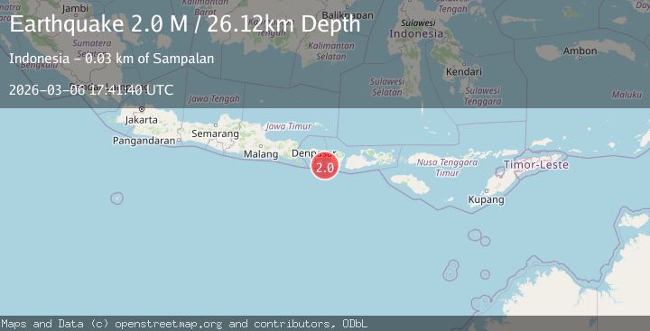 Map of Bali region, Indonesia