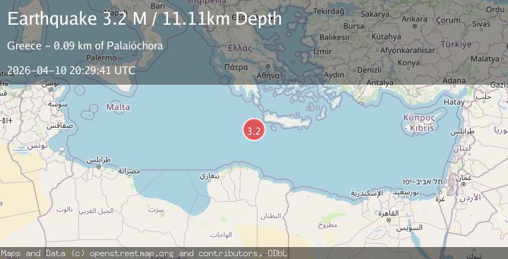Map of central Mediterranean Sea