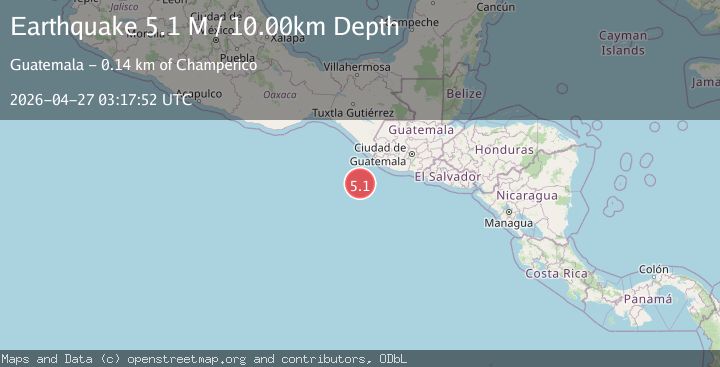 Map of off the coast of Chiapas, Mexico