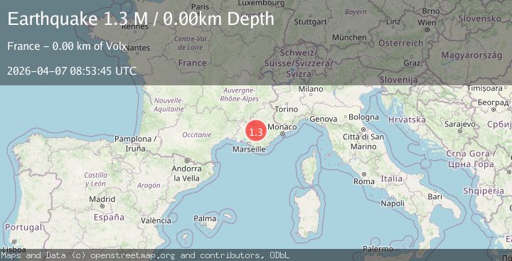 Map of near the south coast of France
