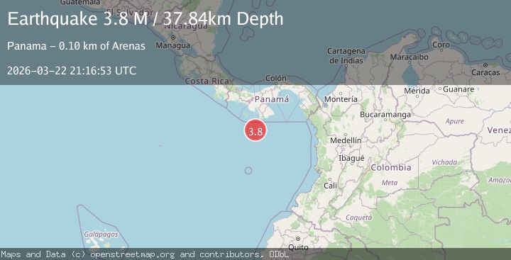 Map of south of Panama