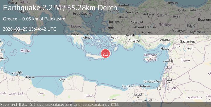 Map of Offshore Crete, Greece
