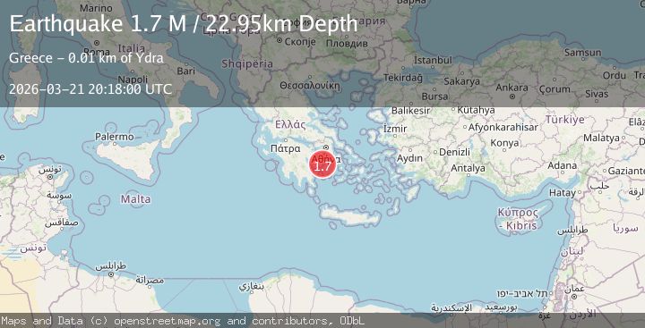 Map of Offshore southern Greece