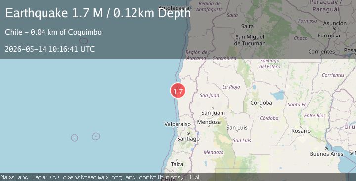 Map of offshore Coquimbo, Chile
