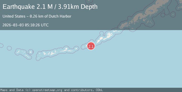 Map of Fox Islands, Aleutian Islands, Alaska