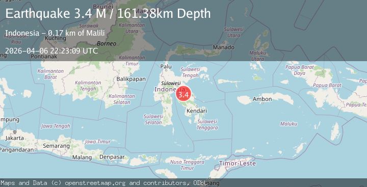 Map of Sulawesi, Indonesia