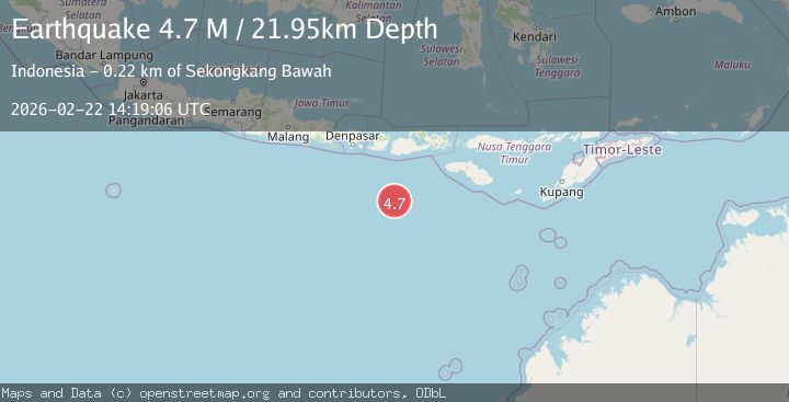 Map of south of Sumbawa, Indonesia