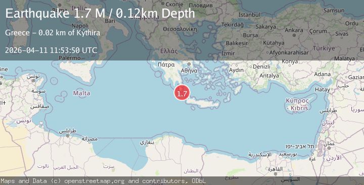 Map of Offshore Crete, Greece