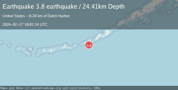 Map of Fox Islands, Aleutian Islands, Alaska
