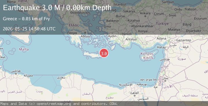 Map of Offshore Crete, Greece
