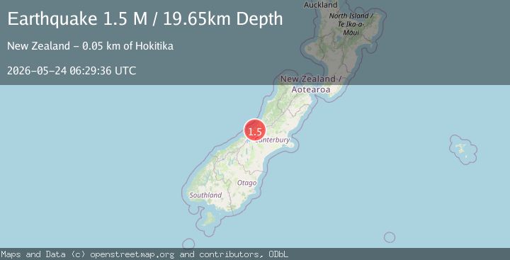 Map of Westland District, New Zealand