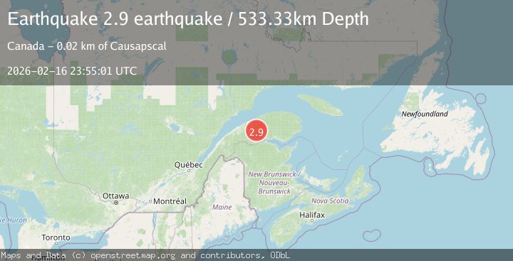 Map of Gaspe Peninsula, Quebec, Canada