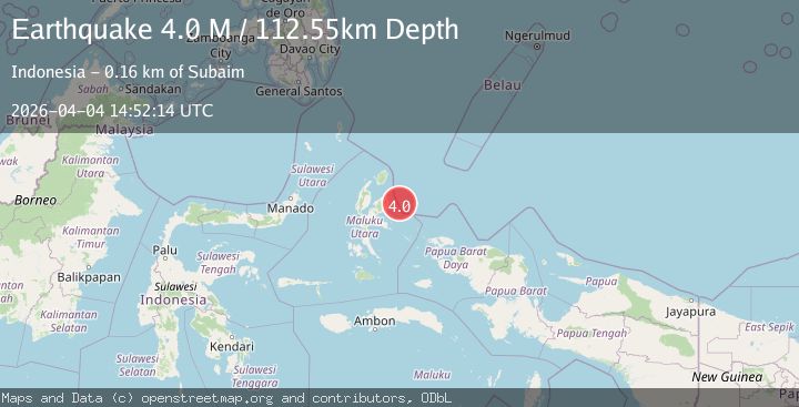 Map of Halmahera, Indonesia