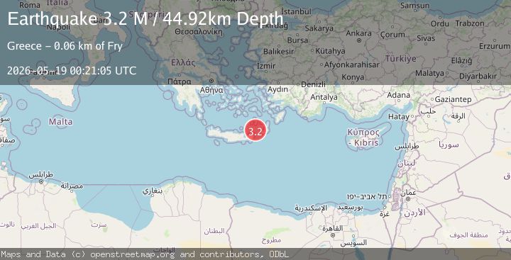 Map of Offshore Crete, Greece