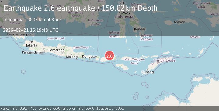 Map of Sumbawa region, Indonesia