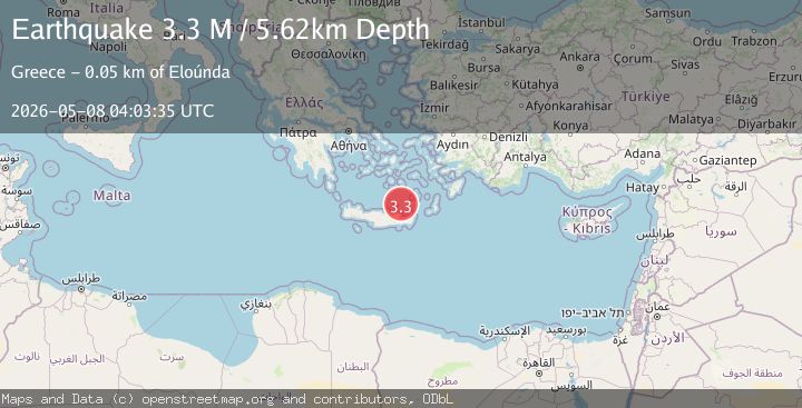 Map of Offshore Crete, Greece