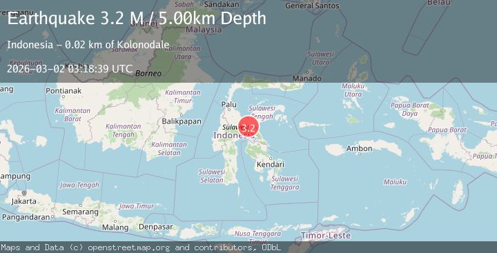 Map of Sulawesi, Indonesia