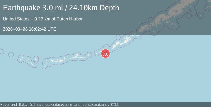 Map of Fox Islands, Aleutian Islands, Alaska